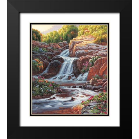 Waterfall I Black Modern Wood Framed Art Print with Double Matting by Smith, Ethan