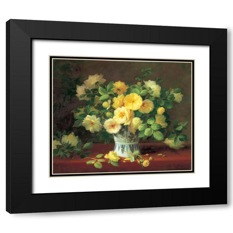Flower Composition II Black Modern Wood Framed Art Print with Double Matting by Rabun, Josef