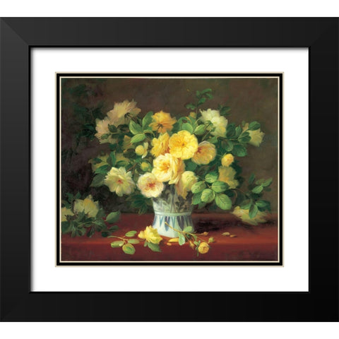 Flower Composition II Black Modern Wood Framed Art Print with Double Matting by Rabun, Josef