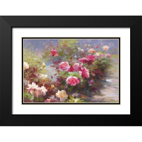 Flowers with Light I Black Modern Wood Framed Art Print with Double Matting by Adamczyk, Jacek