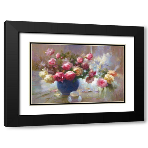 Flowers with Light II Black Modern Wood Framed Art Print with Double Matting by Adamczyk, Jacek