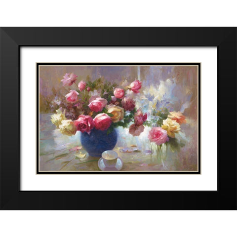Flowers with Light II Black Modern Wood Framed Art Print with Double Matting by Adamczyk, Jacek