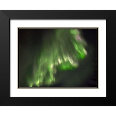 Northern Lights Iceland II Black Modern Wood Framed Art Print with Double Matting by Bures, Josef