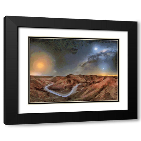 Milky Way X Black Modern Wood Framed Art Print with Double Matting by Medeiros, Celito