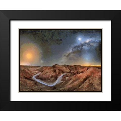 Milky Way X Black Modern Wood Framed Art Print with Double Matting by Medeiros, Celito