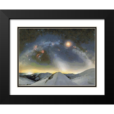 Milky Way XI Black Modern Wood Framed Art Print with Double Matting by Medeiros, Celito