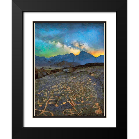 Milky Way XIII Black Modern Wood Framed Art Print with Double Matting by Medeiros, Celito
