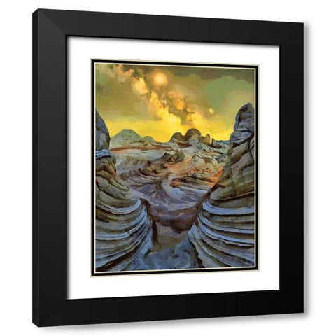 Milky Way XIV Black Modern Wood Framed Art Print with Double Matting by Medeiros, Celito