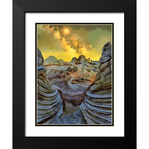 Milky Way XIV Black Modern Wood Framed Art Print with Double Matting by Medeiros, Celito