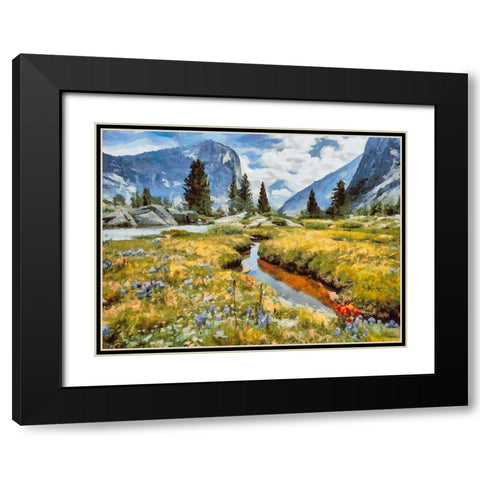 Yosemite NP1 Black Modern Wood Framed Art Print with Double Matting by Medeiros, Celito