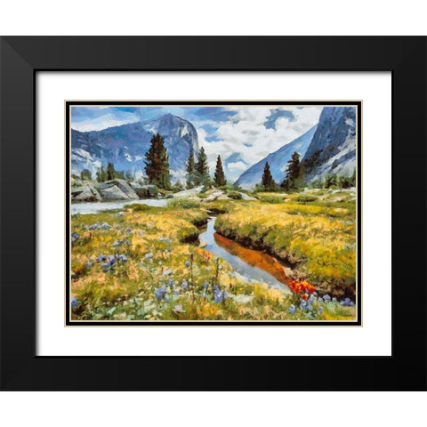 Yosemite NP1 Black Modern Wood Framed Art Print with Double Matting by Medeiros, Celito