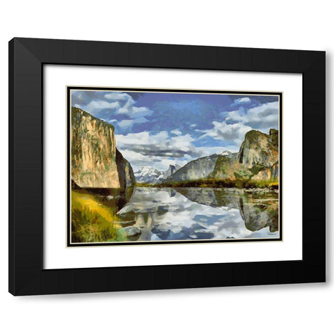 Yosemite NP3 Black Modern Wood Framed Art Print with Double Matting by Medeiros, Celito