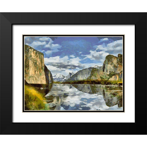 Yosemite NP3 Black Modern Wood Framed Art Print with Double Matting by Medeiros, Celito