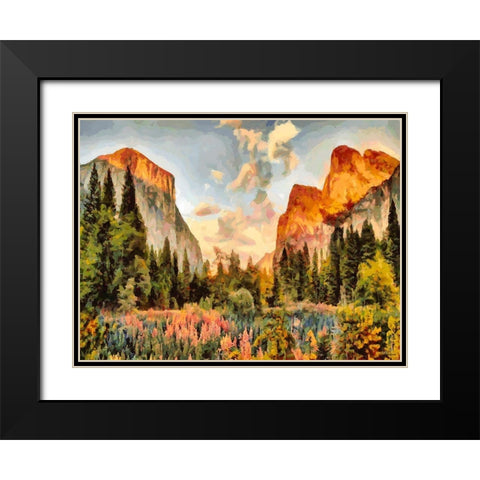 Yosemite NP5 Black Modern Wood Framed Art Print with Double Matting by Medeiros, Celito