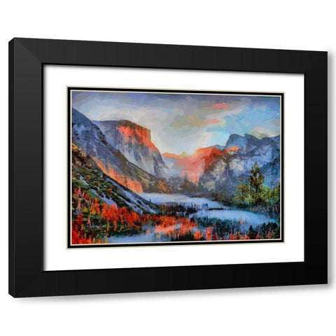 Yosemite NP6 Black Modern Wood Framed Art Print with Double Matting by Medeiros, Celito