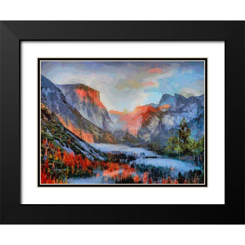 Yosemite NP6 Black Modern Wood Framed Art Print with Double Matting by Medeiros, Celito