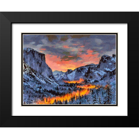 Yosemite NP7 Black Modern Wood Framed Art Print with Double Matting by Medeiros, Celito