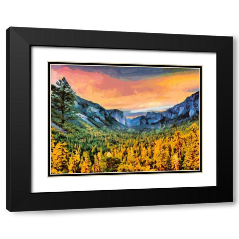 Yosemite NP10 Black Modern Wood Framed Art Print with Double Matting by Medeiros, Celito