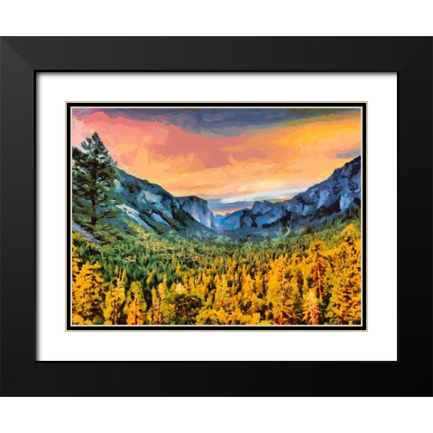Yosemite NP10 Black Modern Wood Framed Art Print with Double Matting by Medeiros, Celito