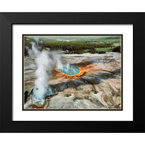 Great Yellowstone NP 4 Black Modern Wood Framed Art Print with Double Matting by Medeiros, Celito