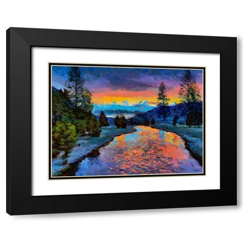 Great Yellowstone NP 8 Black Modern Wood Framed Art Print with Double Matting by Medeiros, Celito