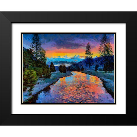 Great Yellowstone NP 8 Black Modern Wood Framed Art Print with Double Matting by Medeiros, Celito