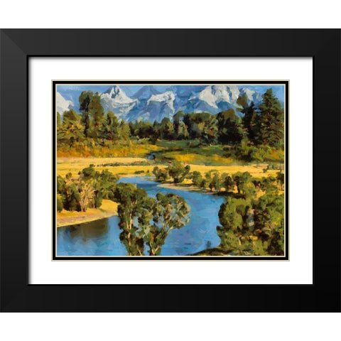 Great Yellowstone NP 12 Black Modern Wood Framed Art Print with Double Matting by Medeiros, Celito