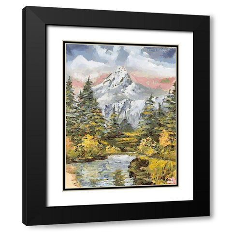 Landscapes in Monet Style IX Black Modern Wood Framed Art Print with Double Matting by Medeiros, Celito