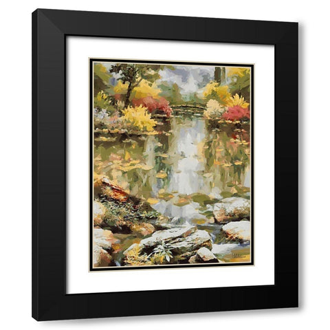 Landscapes in Monet Style XI Black Modern Wood Framed Art Print with Double Matting by Medeiros, Celito