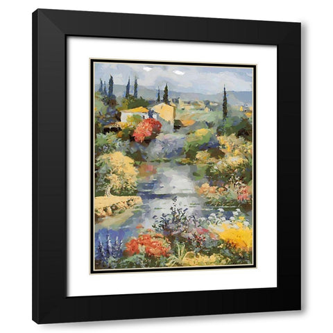 Landscapes in Monet Style XII Black Modern Wood Framed Art Print with Double Matting by Medeiros, Celito