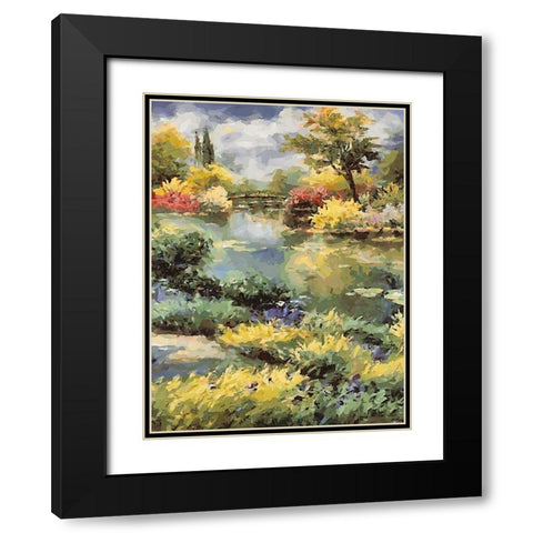 Landscapes in Monet Style XIX Black Modern Wood Framed Art Print with Double Matting by Medeiros, Celito