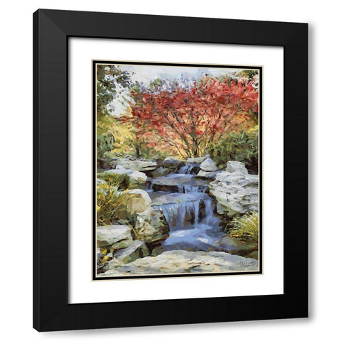 Landscapes in Monet Style XXIII Black Modern Wood Framed Art Print with Double Matting by Medeiros, Celito