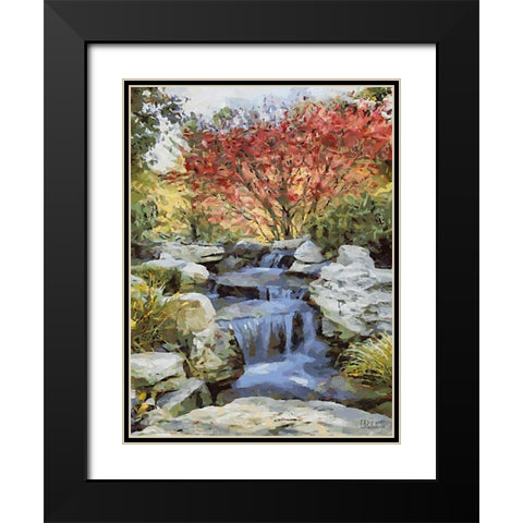 Landscapes in Monet Style XXIII Black Modern Wood Framed Art Print with Double Matting by Medeiros, Celito