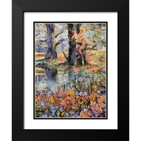 Landscapes in Monet Style XXIV Black Modern Wood Framed Art Print with Double Matting by Medeiros, Celito