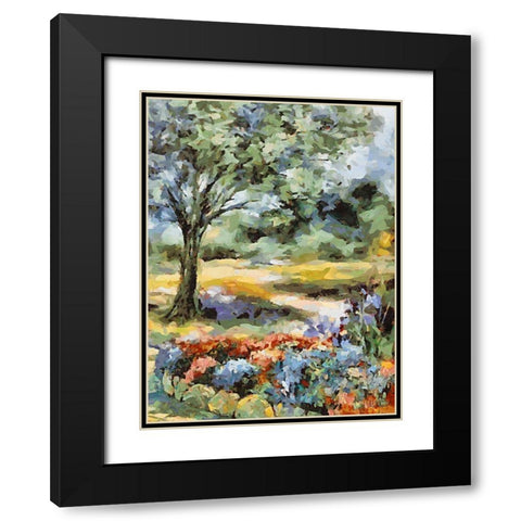 Landscapes in Monet Style XXVI Black Modern Wood Framed Art Print with Double Matting by Medeiros, Celito