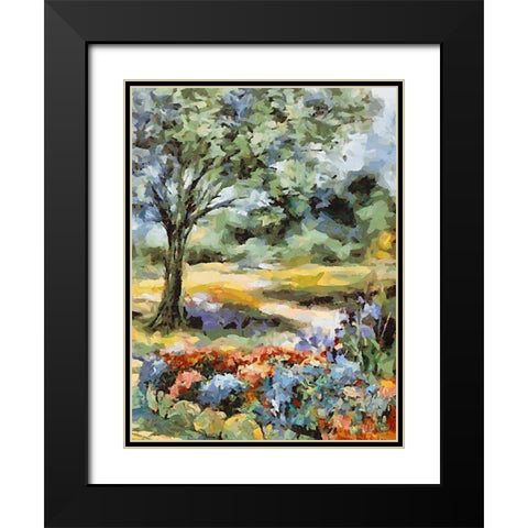 Landscapes in Monet Style XXVI Black Modern Wood Framed Art Print with Double Matting by Medeiros, Celito