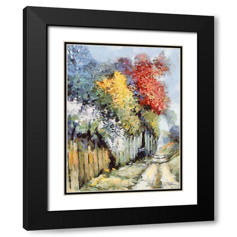Landscapes in Monet Style XXVIII Black Modern Wood Framed Art Print with Double Matting by Medeiros, Celito