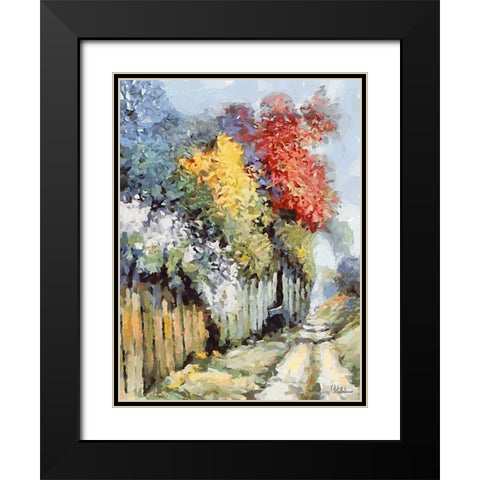 Landscapes in Monet Style XXVIII Black Modern Wood Framed Art Print with Double Matting by Medeiros, Celito