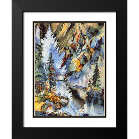 Landscapes in Monet Style XXXIV Black Modern Wood Framed Art Print with Double Matting by Medeiros, Celito