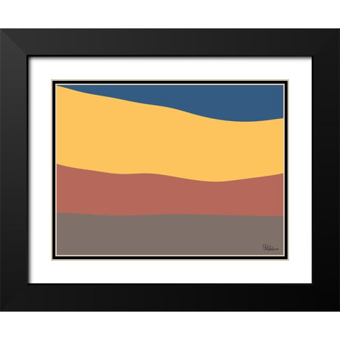 A Game with Abstract Shapes XXXIII Black Modern Wood Framed Art Print with Double Matting by Medeiros, Celito