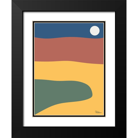 A Game with Abstract Shapes XXXIV Black Modern Wood Framed Art Print with Double Matting by Medeiros, Celito