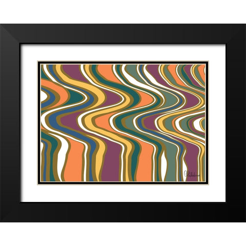 A Game with Abstract Shapes XLIV Black Modern Wood Framed Art Print with Double Matting by Medeiros, Celito