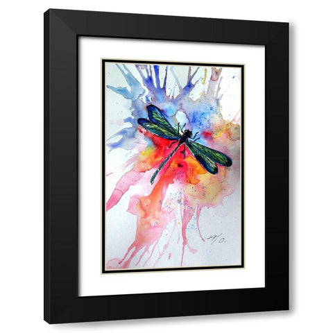 Dragonfly II Black Modern Wood Framed Art Print with Double Matting by Kovacs, Anna Brigite