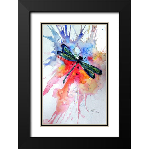 Dragonfly II Black Modern Wood Framed Art Print with Double Matting by Kovacs, Anna Brigite