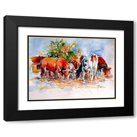 The Devil and the Other Cows Black Modern Wood Framed Art Print with Double Matting by Kovacs, Anna Brigite