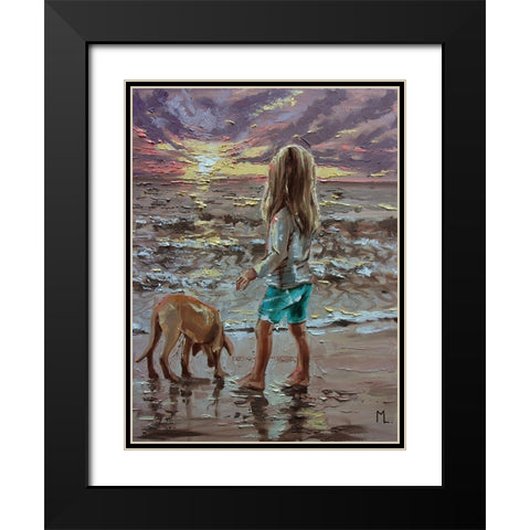 Sunrise Black Modern Wood Framed Art Print with Double Matting by Luniak, Monika