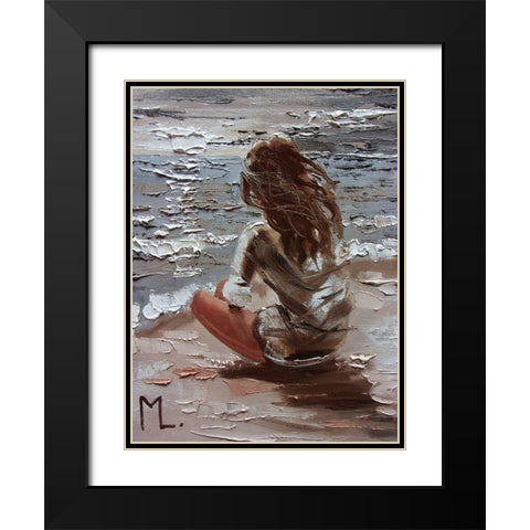 Silence Black Modern Wood Framed Art Print with Double Matting by Luniak, Monika