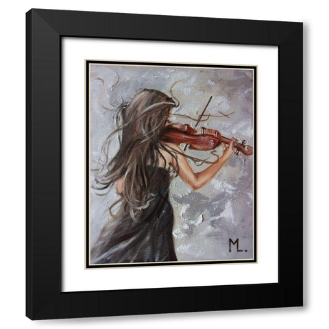 Melody of December Black Modern Wood Framed Art Print with Double Matting by Luniak, Monika