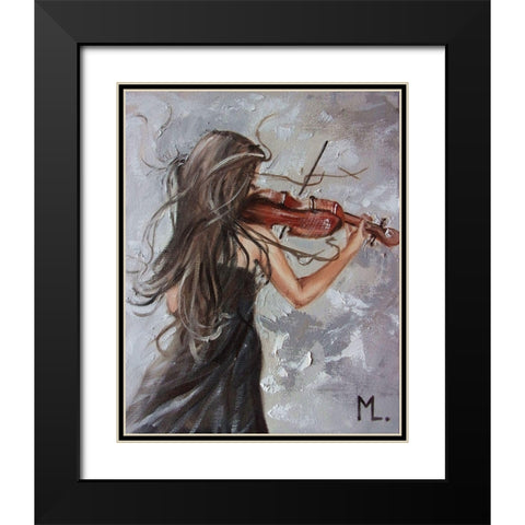 Melody of December Black Modern Wood Framed Art Print with Double Matting by Luniak, Monika
