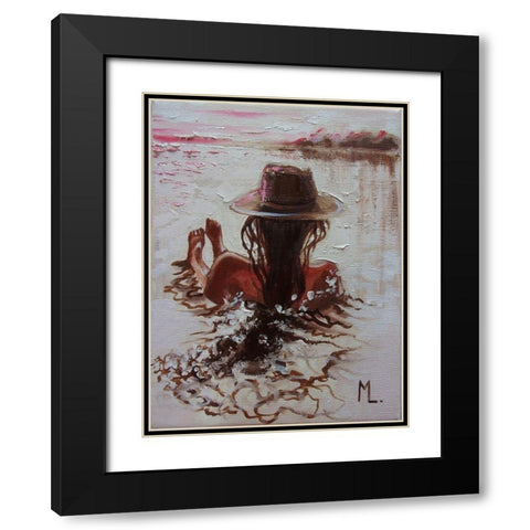 Evening Black Modern Wood Framed Art Print with Double Matting by Luniak, Monika